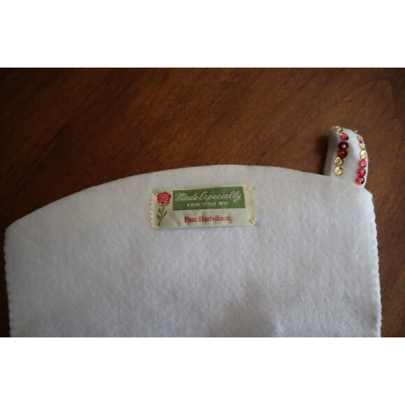 Vtg SNOWMAN 20" Handmade Felt Applique Puffy Stocking Penguin FINISHED - Picture 7 of 11